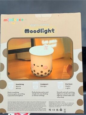 MIMI & COCO Warm White Moodlight - Cream with Black and Pink Accents
